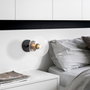 Opviq Atmaca - 10225 Lámpara de pared negra con tapa de cristal